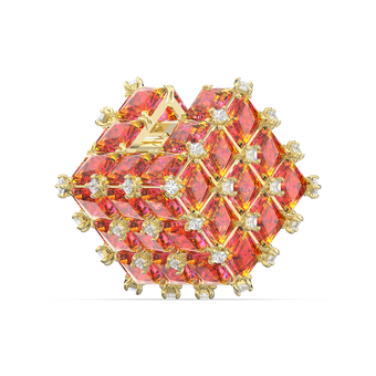 swarovski قرط curiosa دبوسي، منفرد، لون برتقالي، طلاء باللون الذهبي